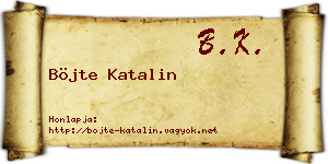 Böjte Katalin névjegykártya