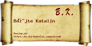 Böjte Katalin névjegykártya