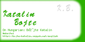 katalin bojte business card